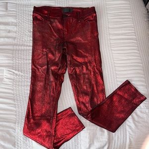 Sparkly red and black pants